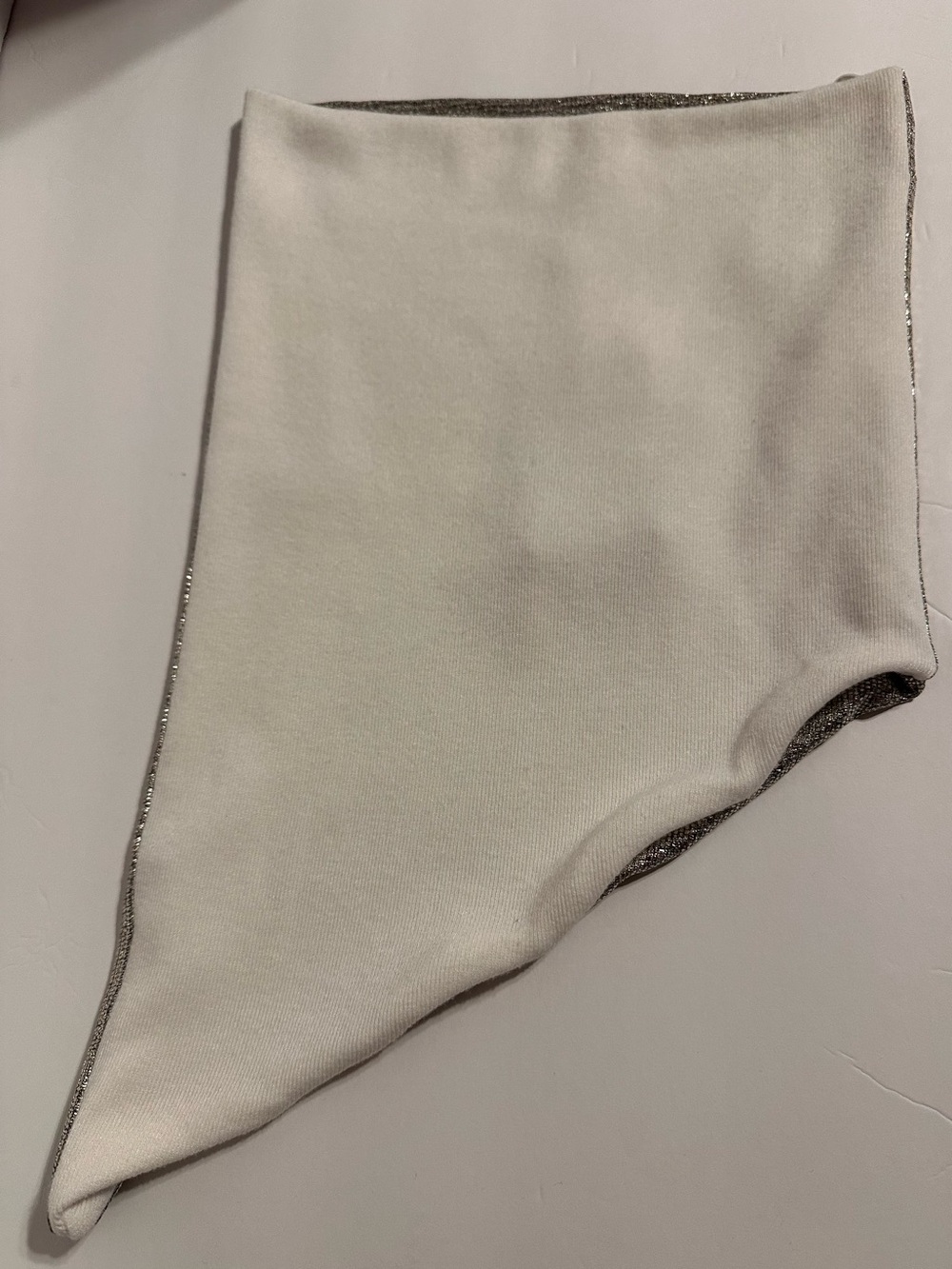 NWT Silver Metallic Lame Handkerchief Crop Top by Aaizel